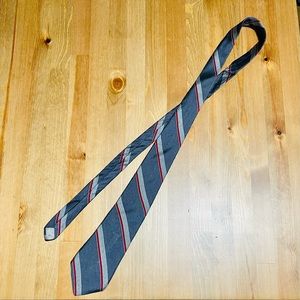 Dior Men’s Red & Gray Stripped Silk Neck Tie